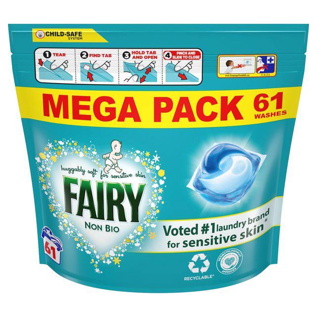 Капсули для прання дитячих речей Fairy Non Bio 61 шт.