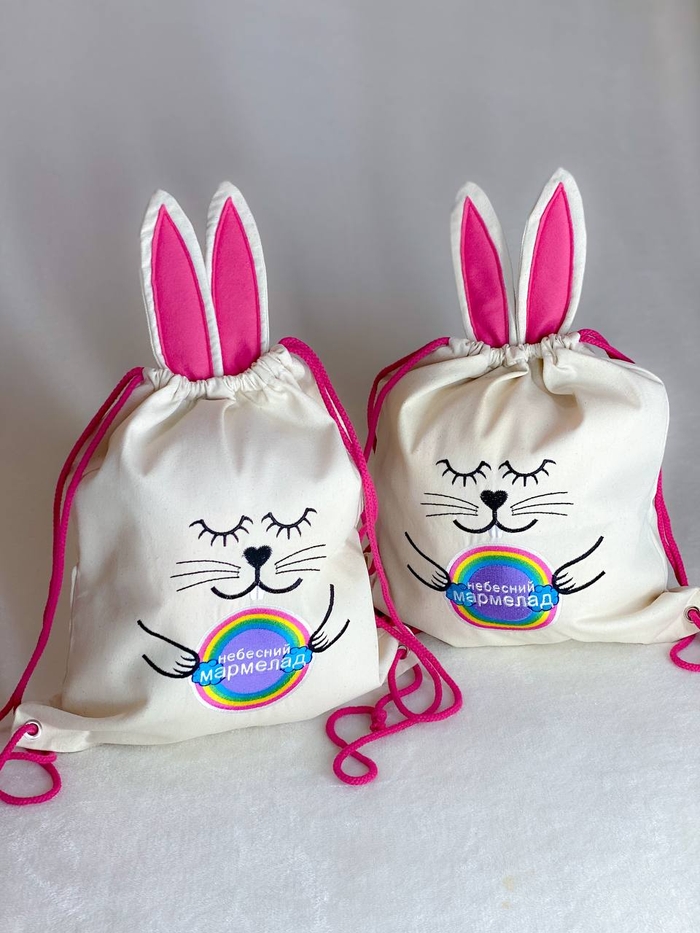 Рюкзак-кролик з преміум бавовни (натуральна тканина 34 см*34 см)
