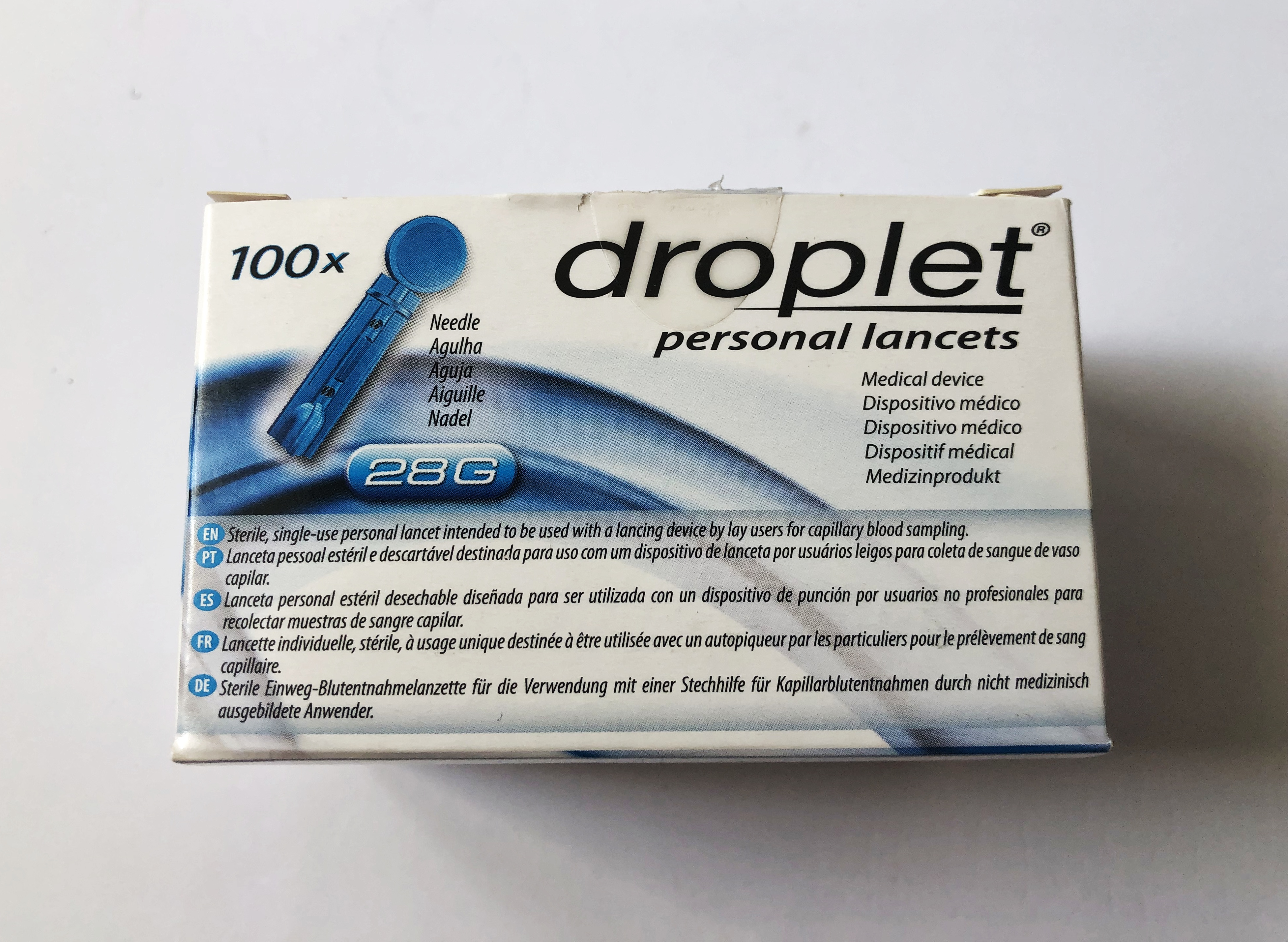 Ланцети Droplet медичні, стерильні G28, 100 штук