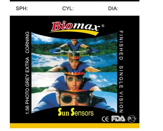 Полімерна фотохромна лінза BIOMAX (сірий)