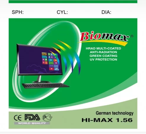 Полімерна комп'ютерна лінза BIOMAX HI-MAX (зелений відблиск)