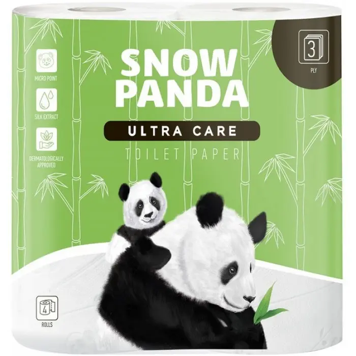 Папір туалетний Сніжна Панда Ultra Care 3шари, 4 шт