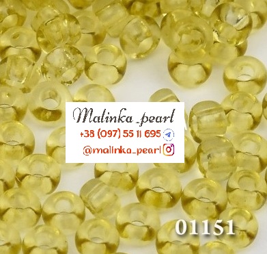 Бісер оливковий, кристальний