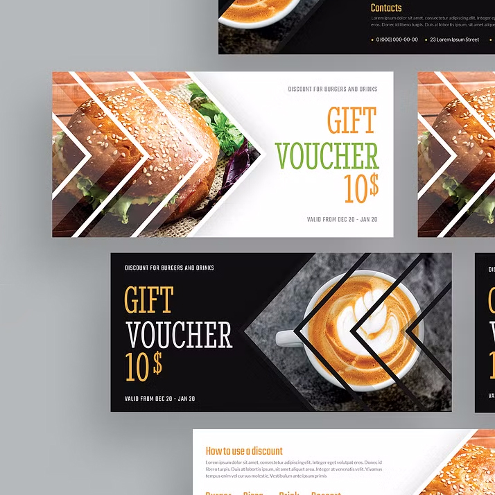 Gift Voucher For Cafe or Restaurant