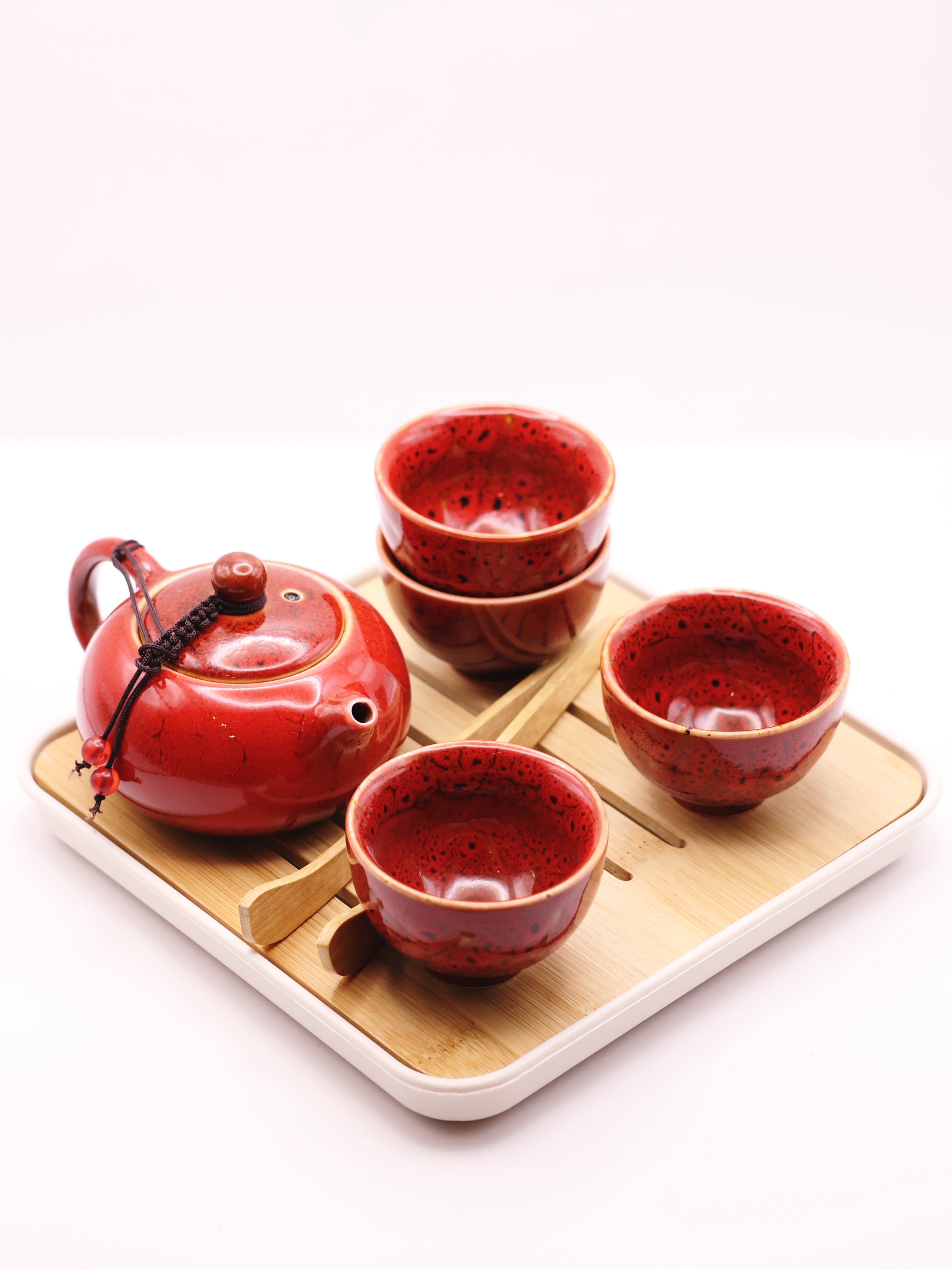 Дорожній набір для китайського чаювання (червоний)