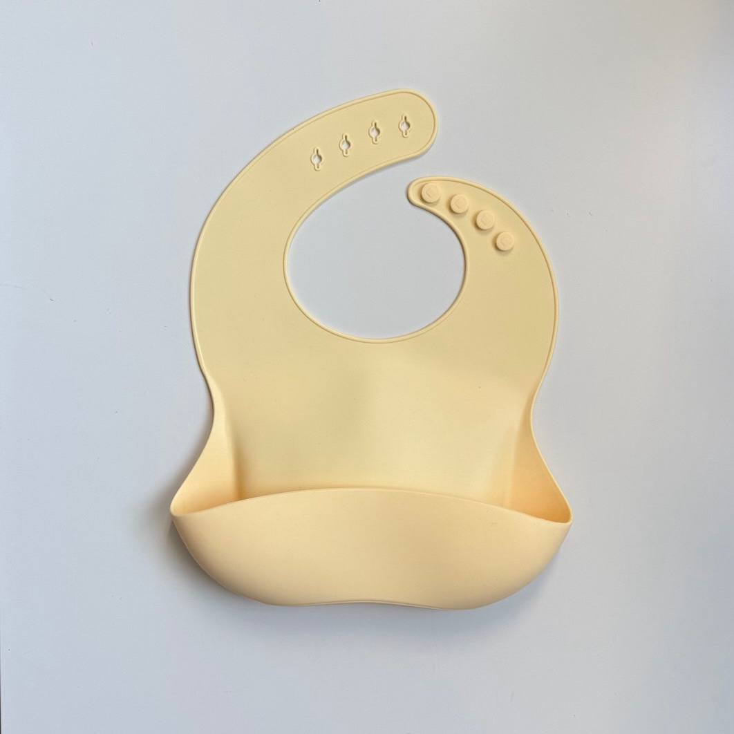 Дитячий силіконовий нагрудник Пастельно жовтий (pastel yellow)