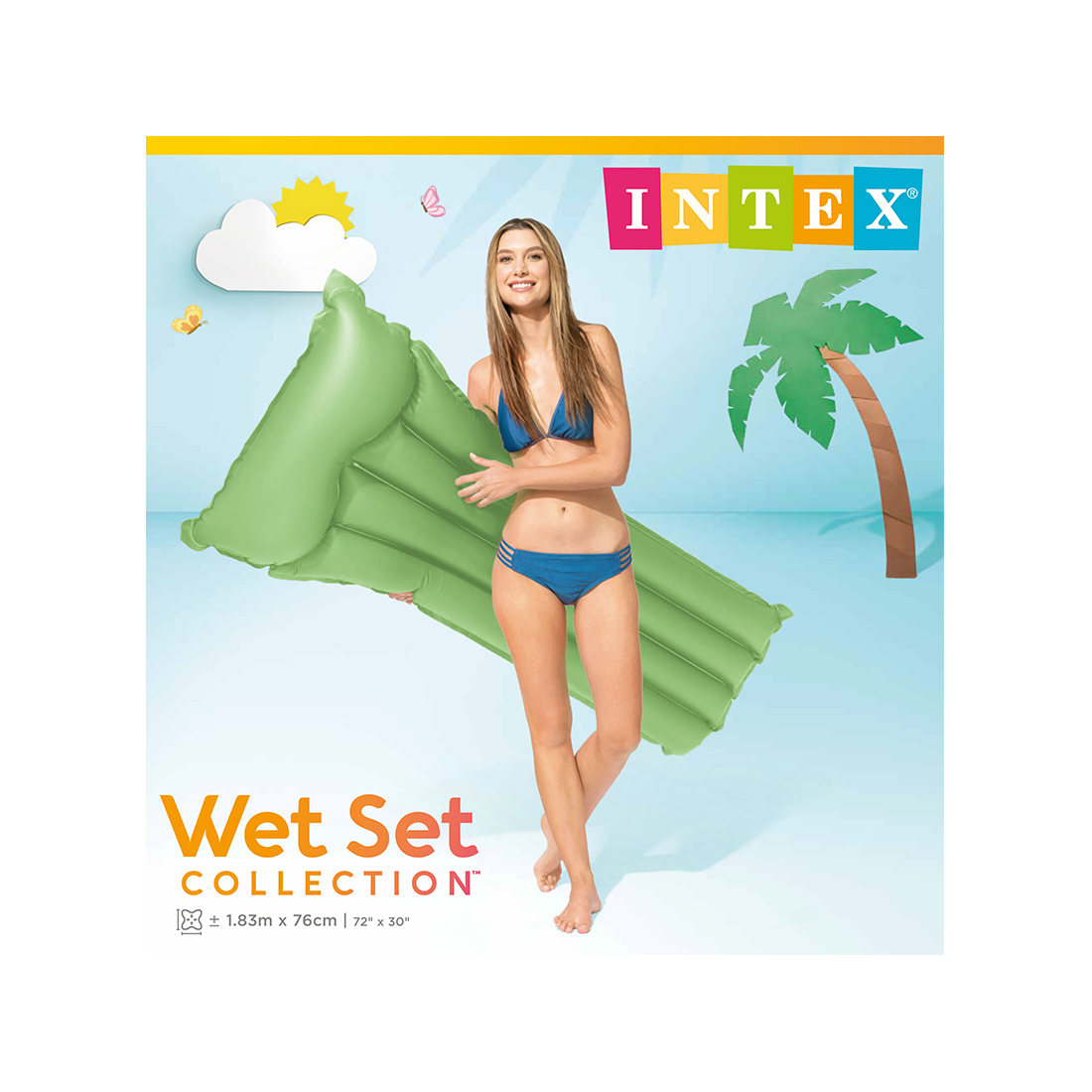 Матрац надувний Intex 59717, "Неон" 183*76 см з підголівником