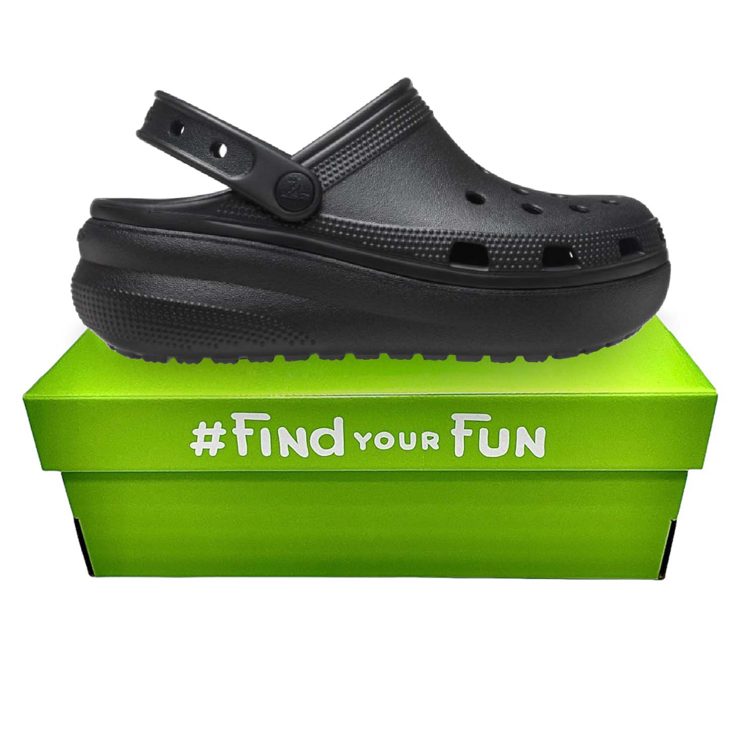 Crocs Kids’ Classic Cutie Clog Black дитячі крокси на платформі для дівчаток чорні