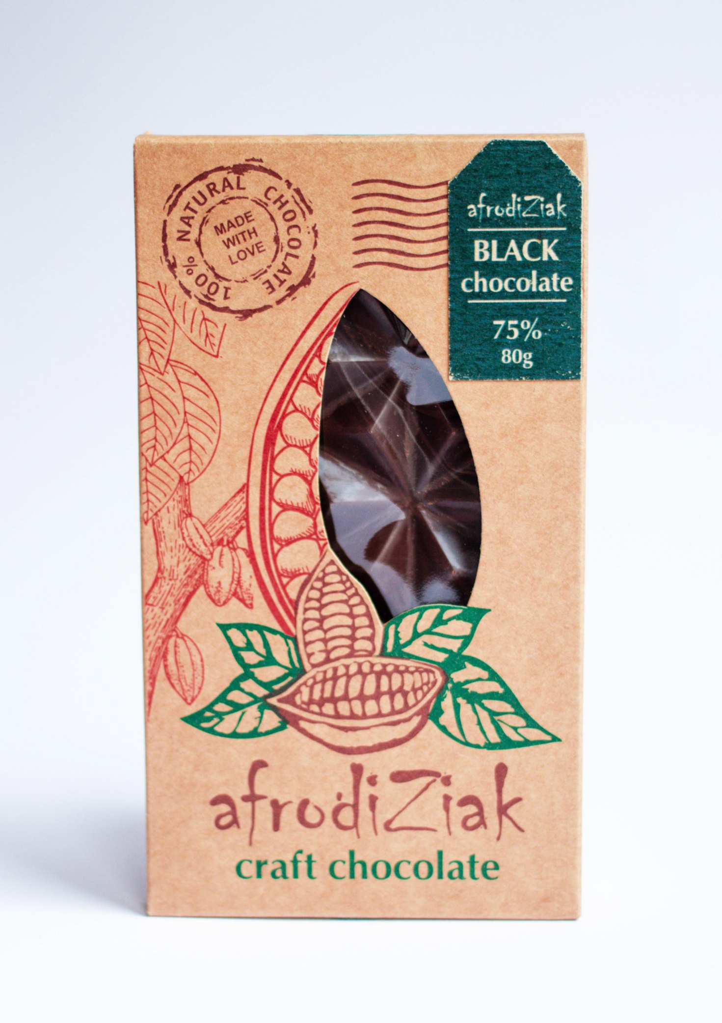 Темний Шоколад 75 % без добавок. ТМ Afrodiziak