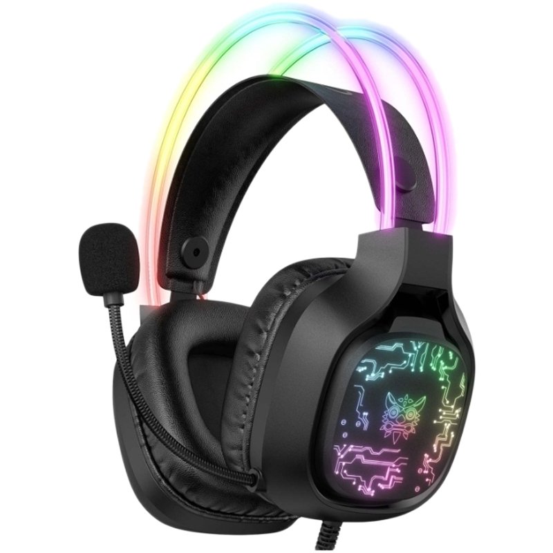 Навушники ігрові Onikuma X22 RGB (3,5 jack/USB) + мікрофон Black