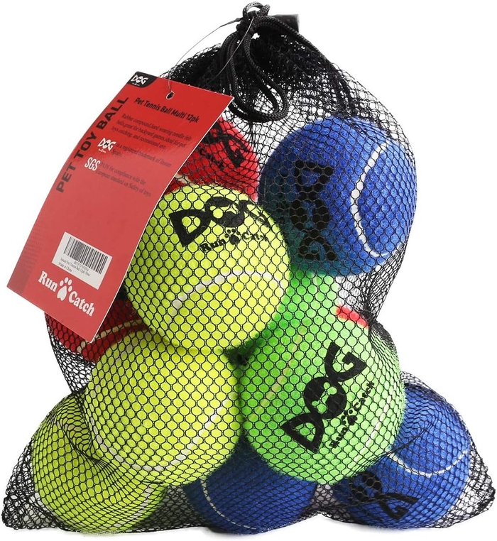 Tennis Ball for Dog Pack of 12 Colorful Easy Catching Pet Dog Bal