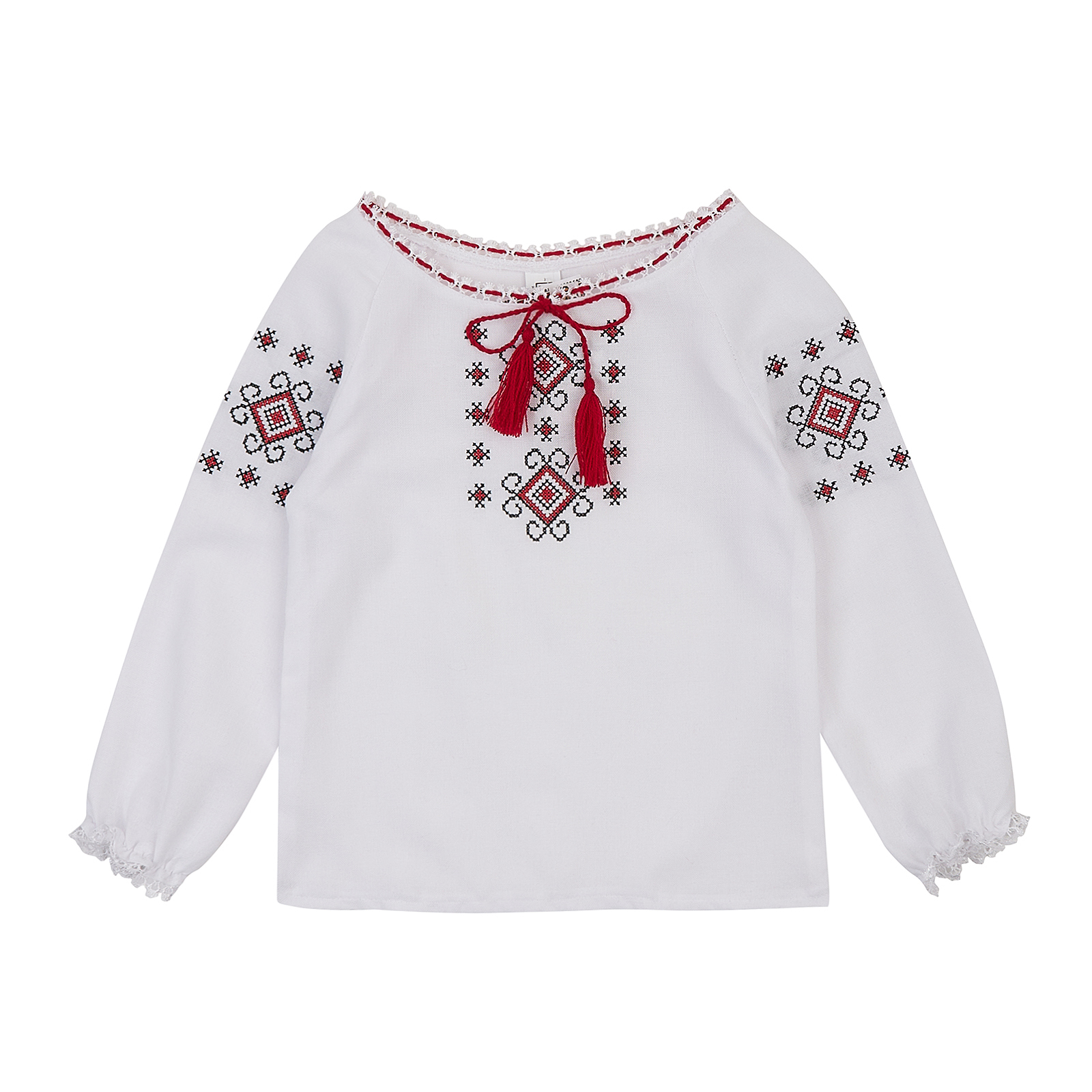 Вишиванка для дівчинки з червоною вишивкою