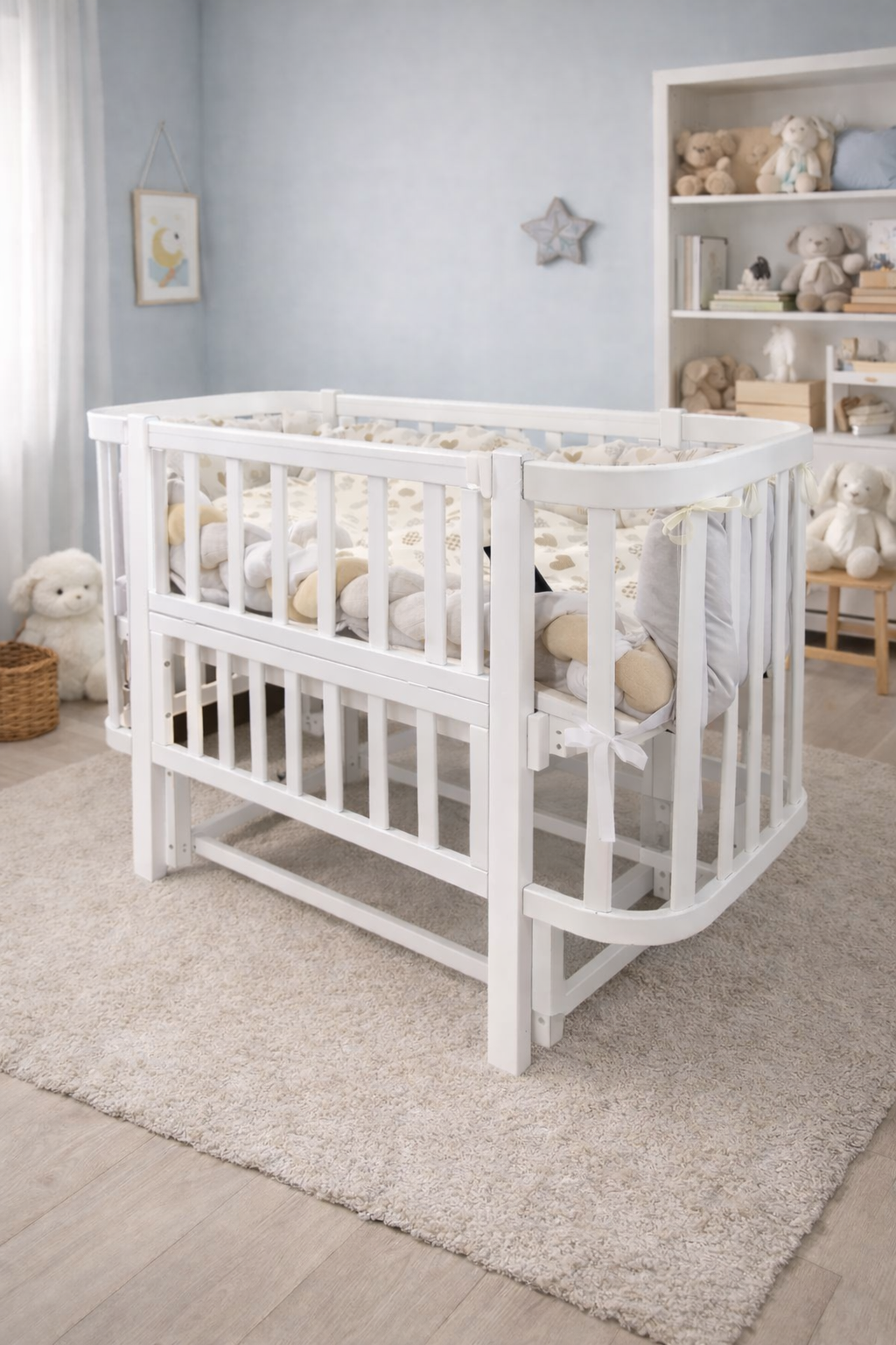 Ліжко-трансформер Babyroom Місяць білий