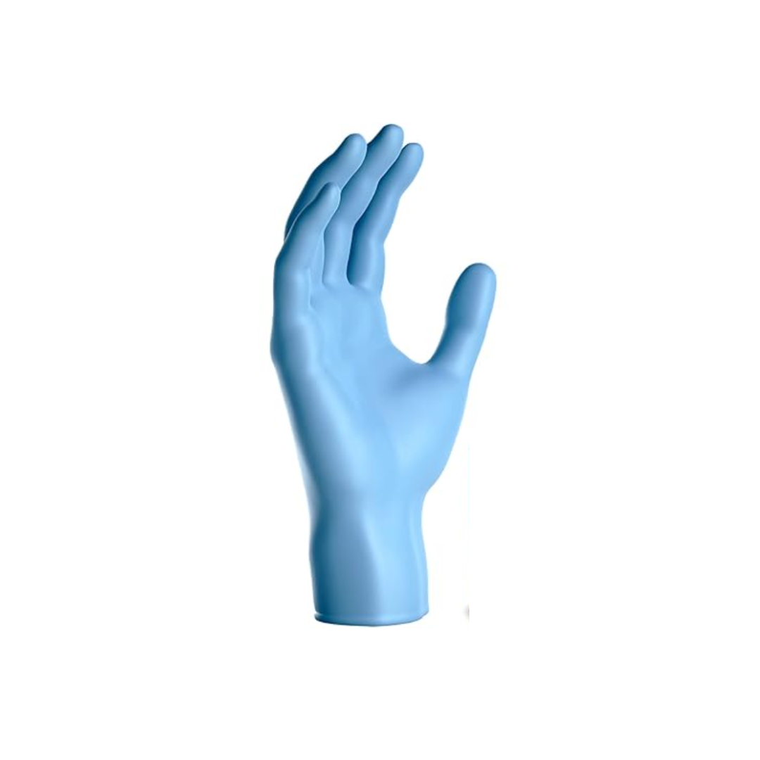 Blue disposable gloves