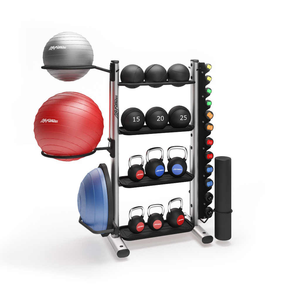 Базова стійка Life Fitness з опціями, тримач для гантелей / ролів, BOSU і 2-х фітболів