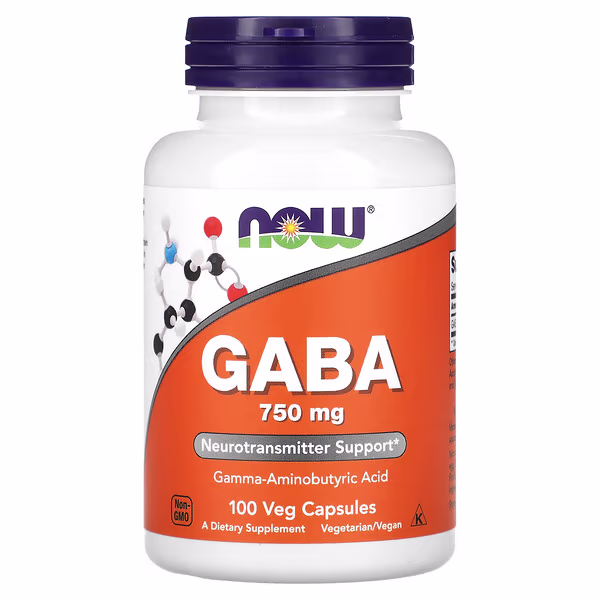 NOW Foods, GABA, 750 mg, 100 Veg Capsules