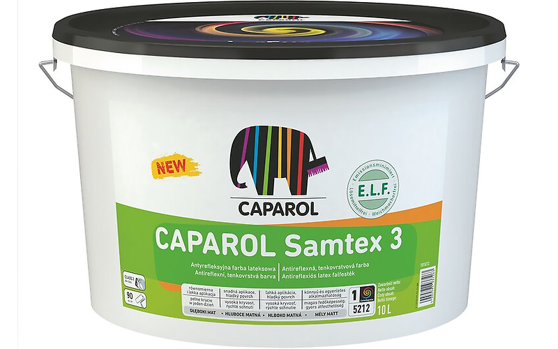 Фарба латексна CAPAROL SAMTEX 3 E. L. F. інтер'єрна, B1-біла, 10 л