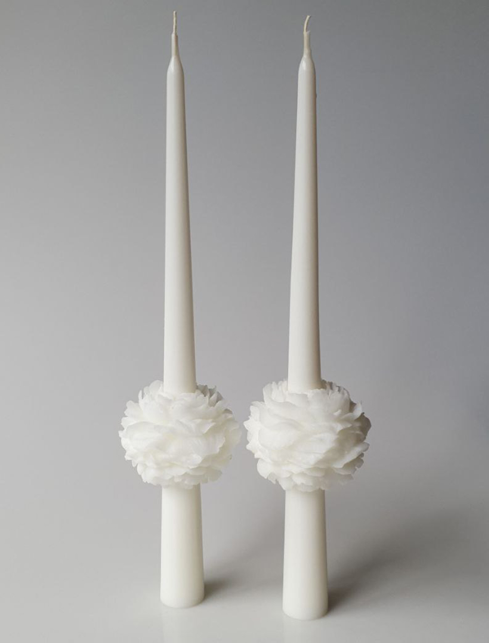 Вінчальні свічки з подвійними трояндами