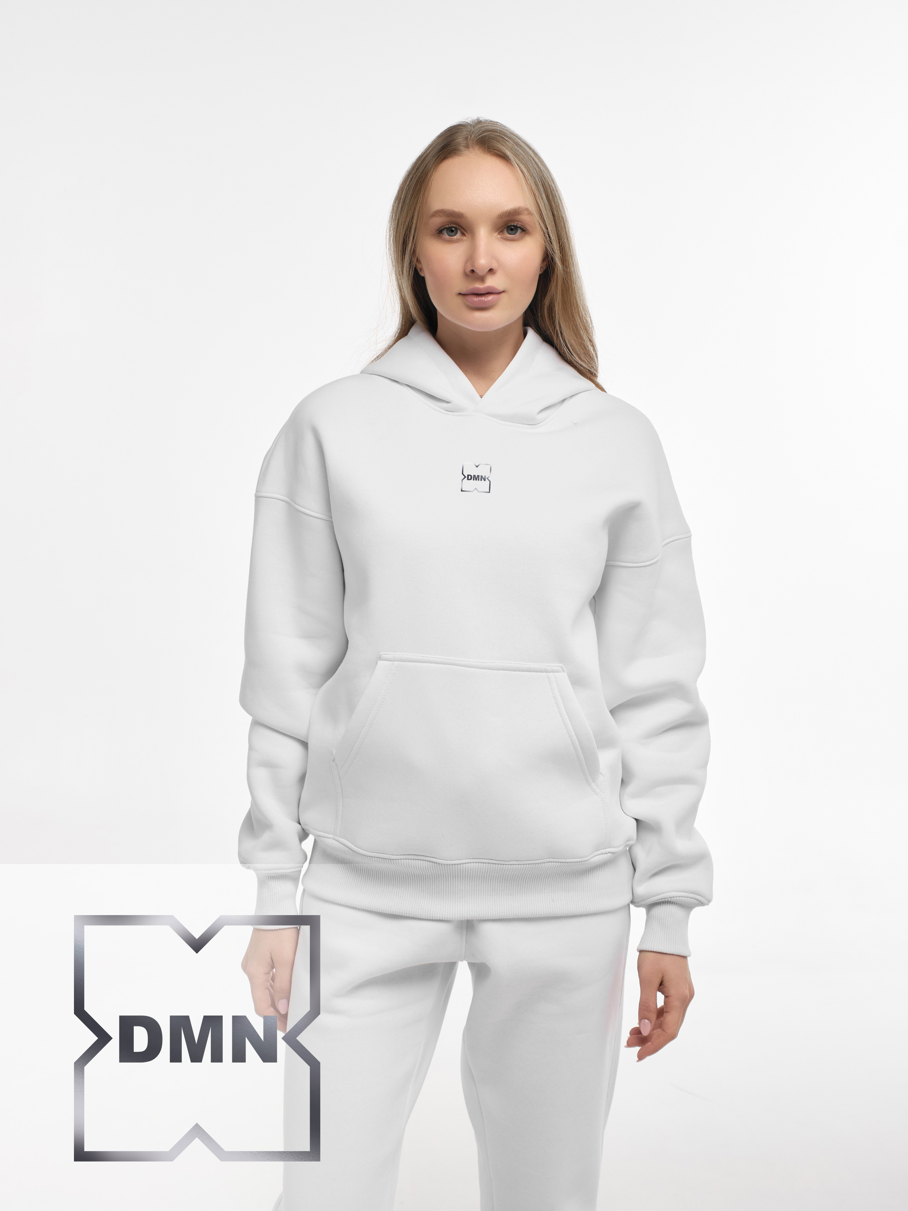 HOODIE "DMN" (DOMINATION) | POCKET | WHITE EMOTION | XH1