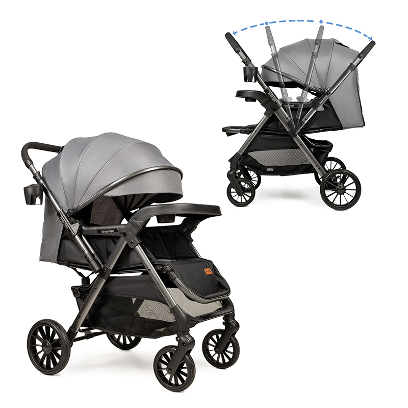 Прогулянкова коляска з перекидною ручкою NINOS MAXI 2 NEW Grey, Graphite