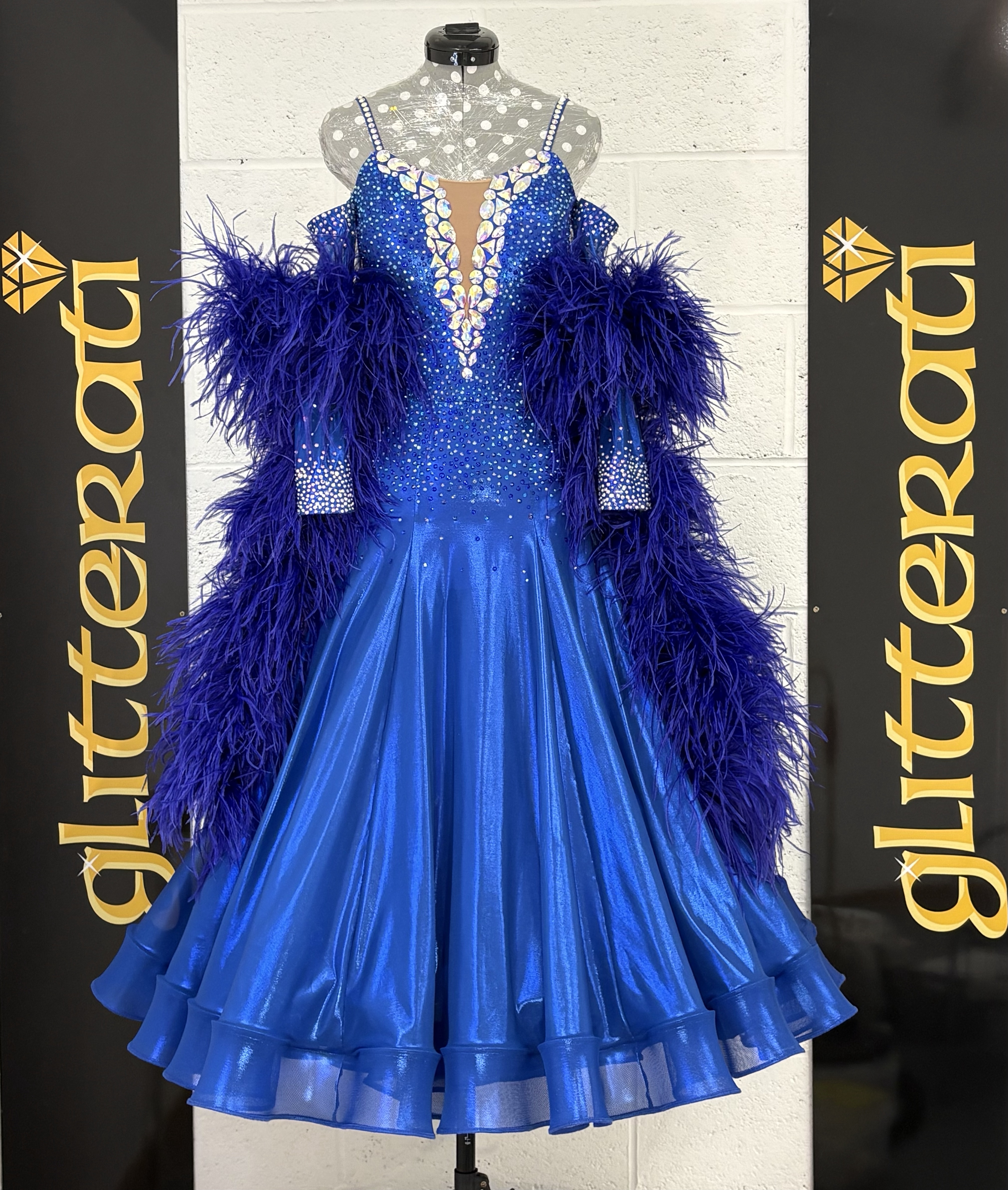 Royal blue metallic ballroom gown 