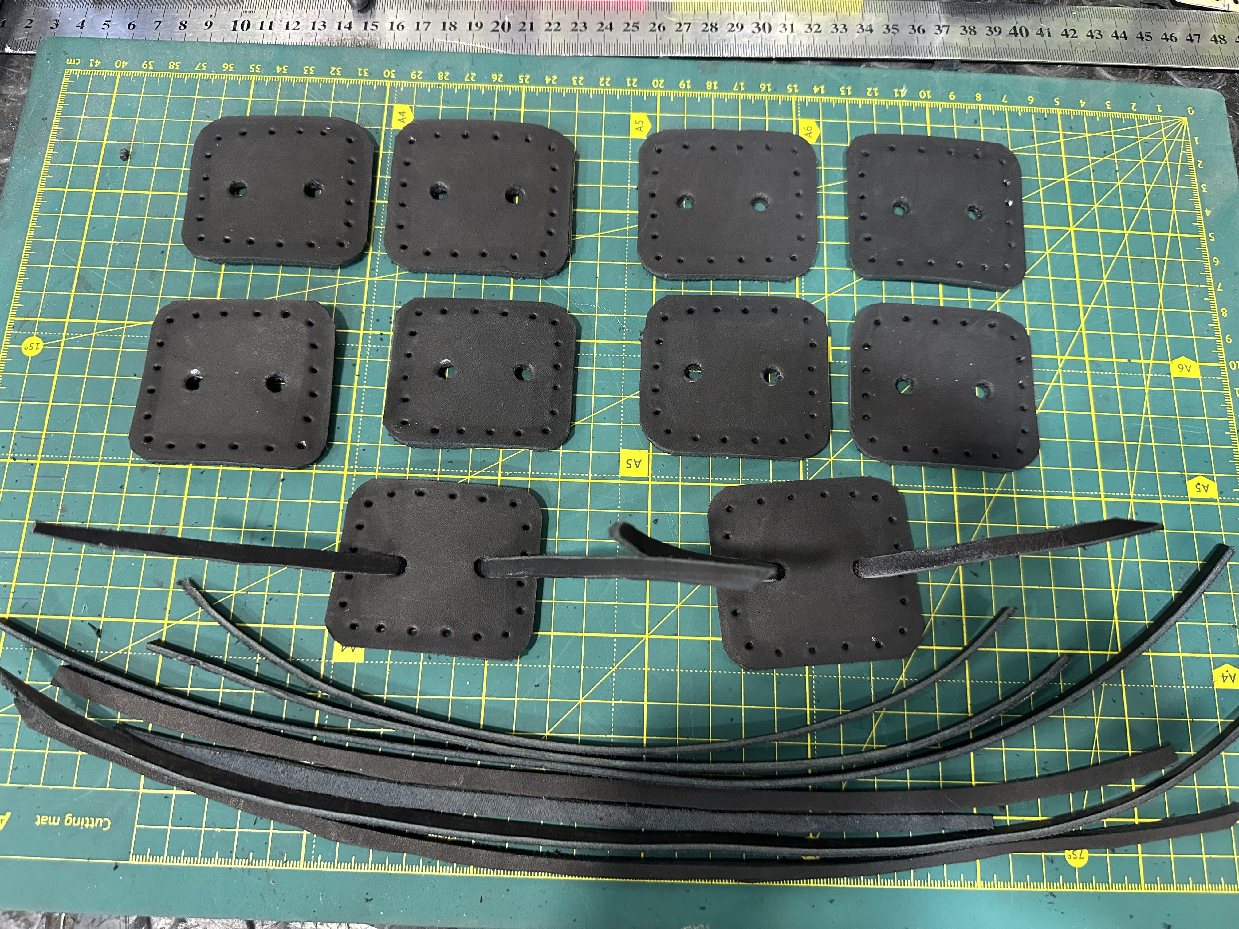 leather patches armor fasteners