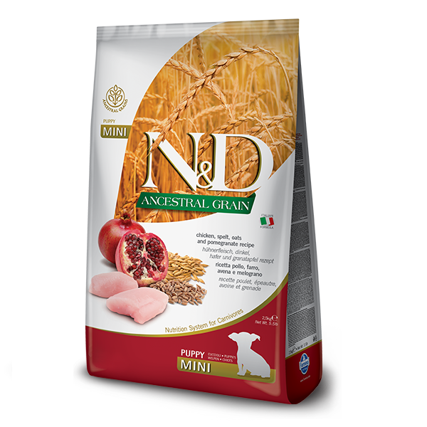 Фарміна дог сух N&D Low Grain CHICKEN & POMEGRANATE PUPPY MINI 2,5 kg 21922