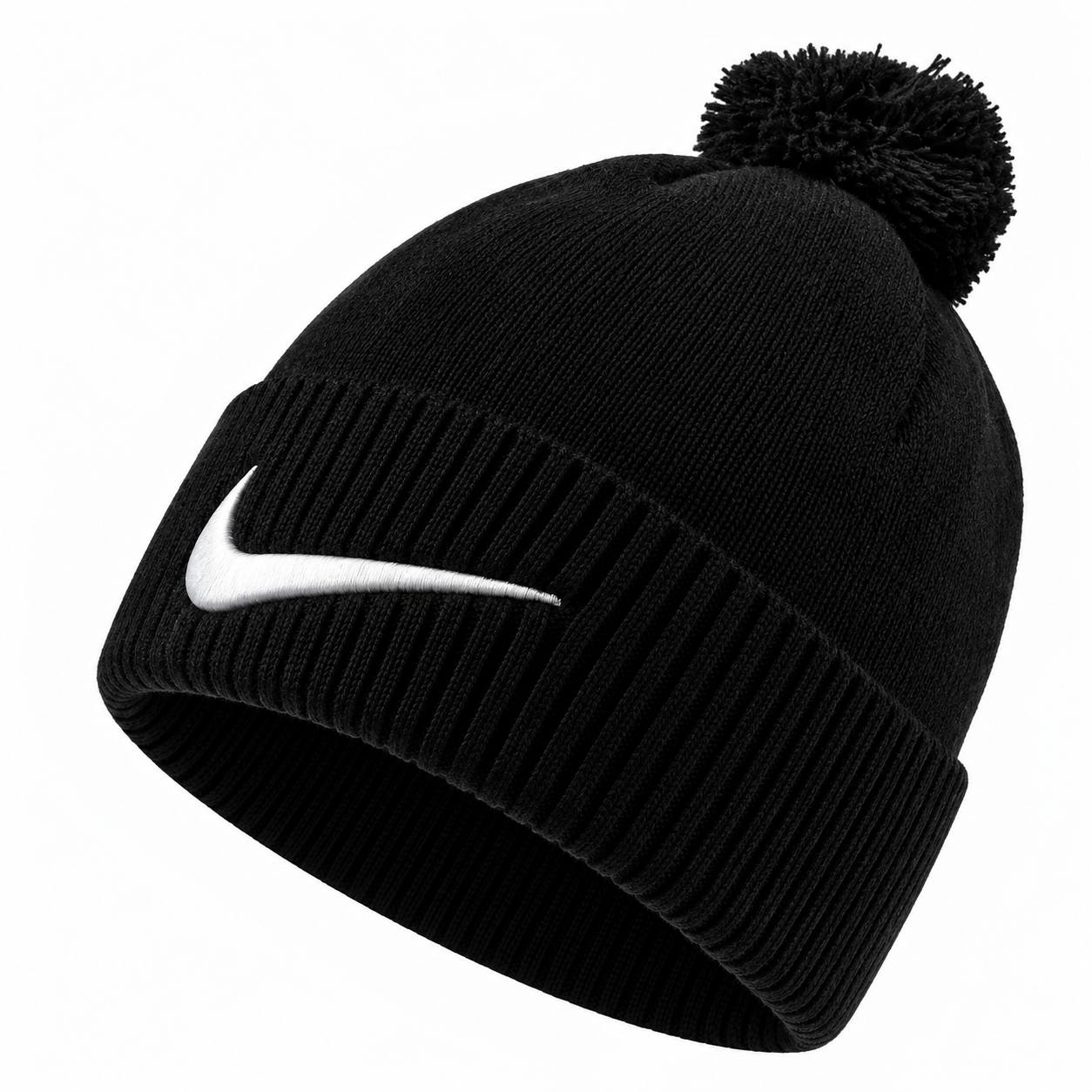 Шапка Чоловіча На Флісі з Бубоном + Хомут Nike Найк Копія