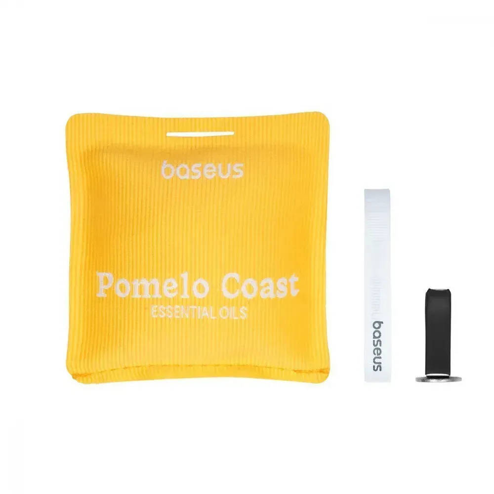 Ароматизатор для авто Baseus Margaret Car Air Freshener, жовтий, на дефлектор та дзеркало, безпечний для дітей і вагітних, натуральні масла, аромат Помело Coast
