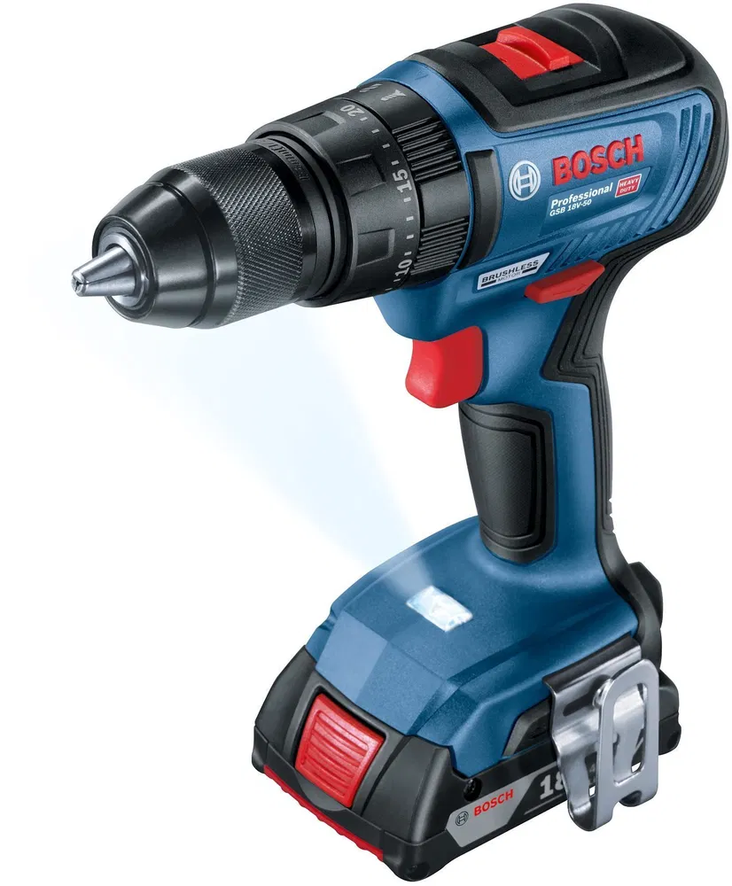 BOSCH Aku vrtačka GSB 18V-50 2x2 Ah + L-Case 0.601.9H5.100