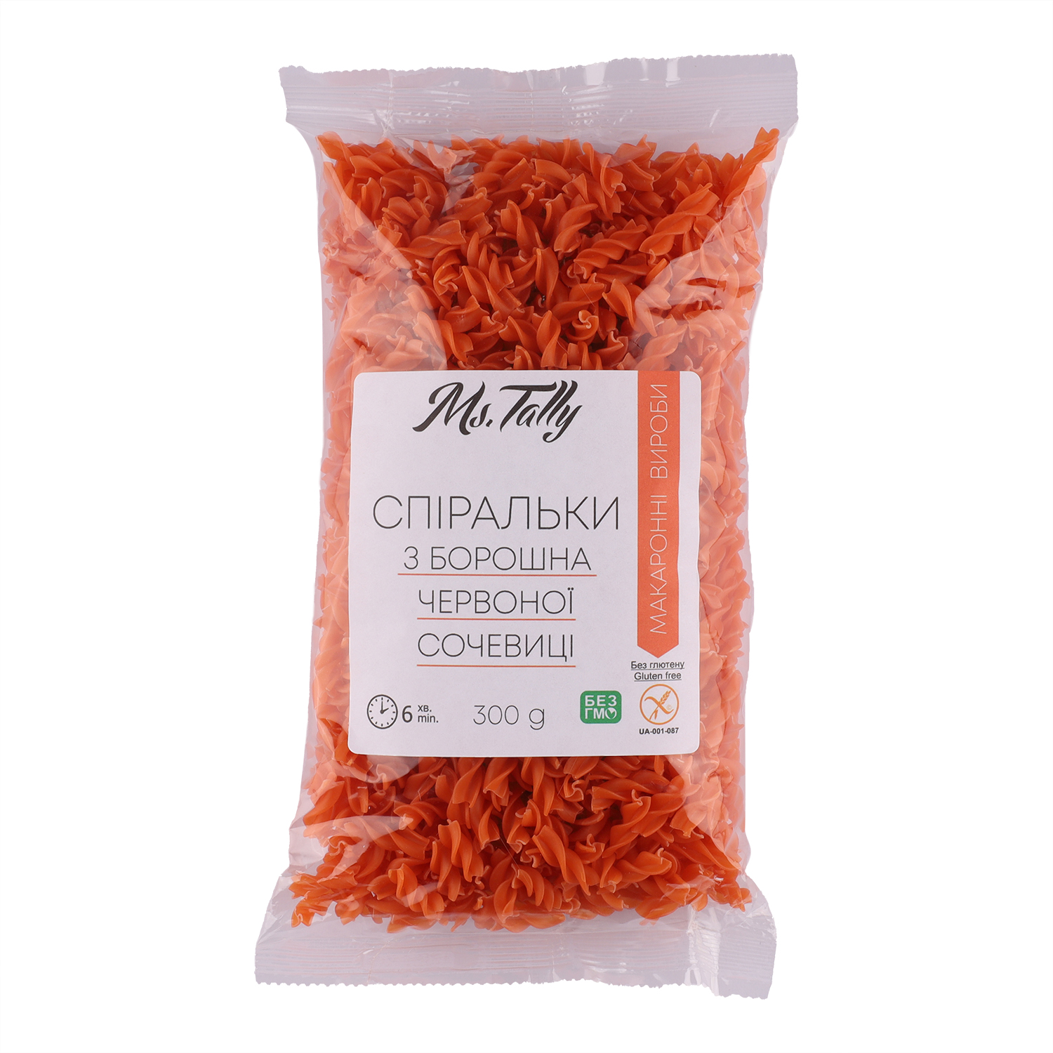 Спіральки з червоної сочевиці - Ms. Tally, 300 г