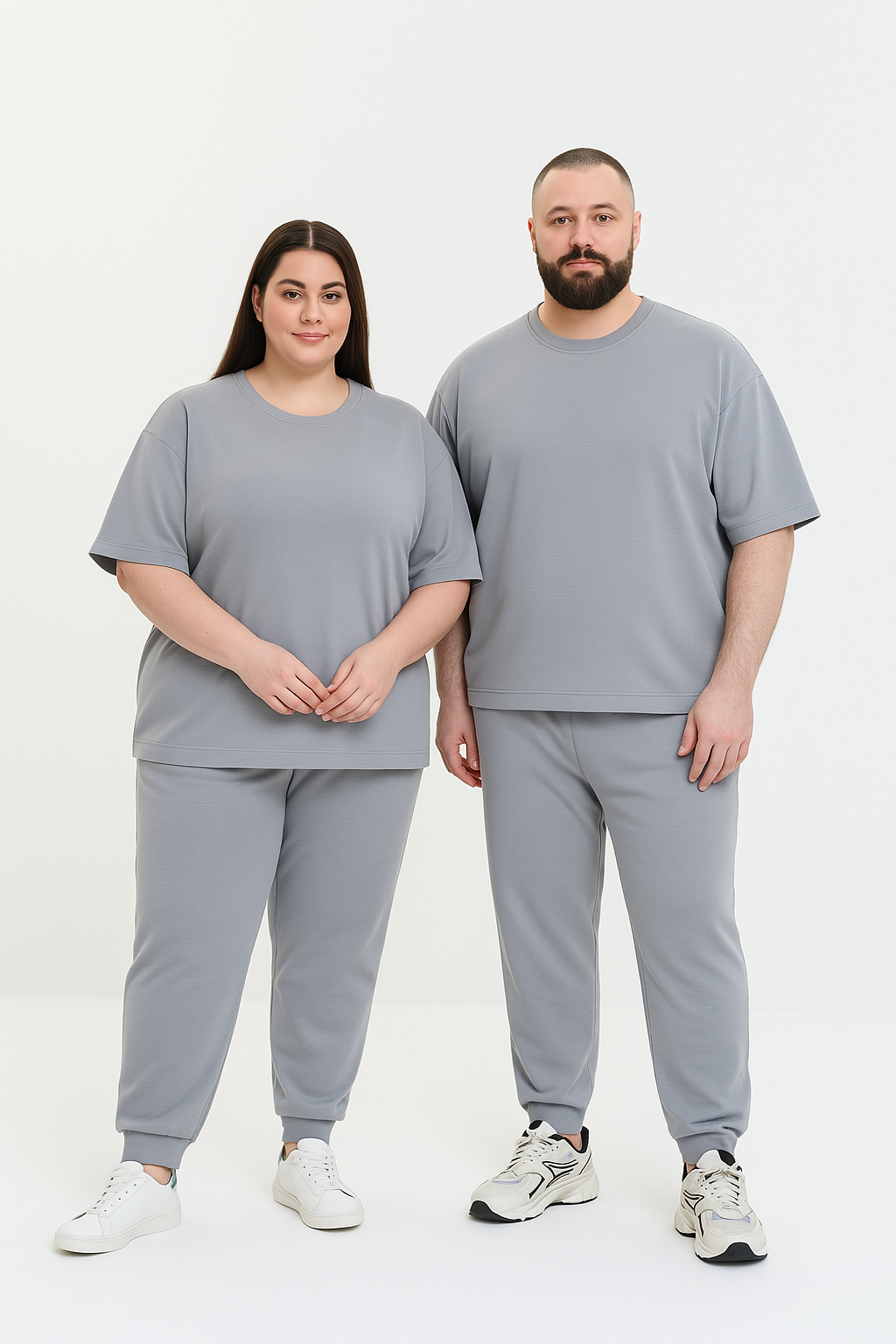 Костюм штани та футболка ACTIVE - Світло-сірий Розміри від S до 7XL