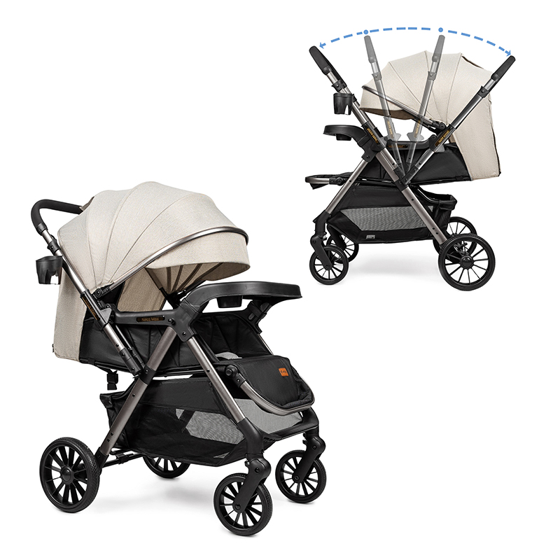 Прогулянкова коляска з перекидною ручкою NINOS MAXI 2 NEW Light Grey, Graphite