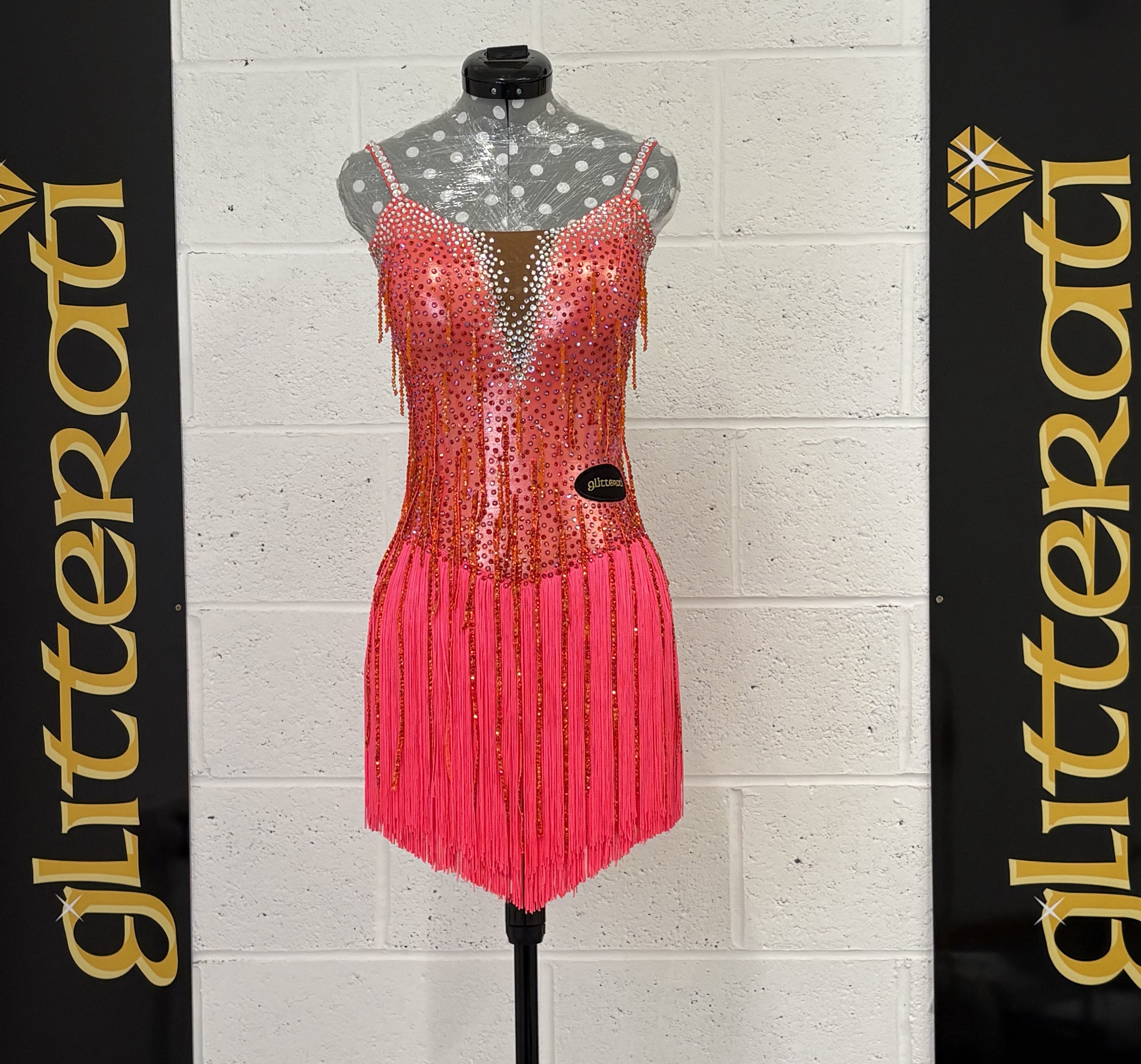 Flame red / coral latin dress