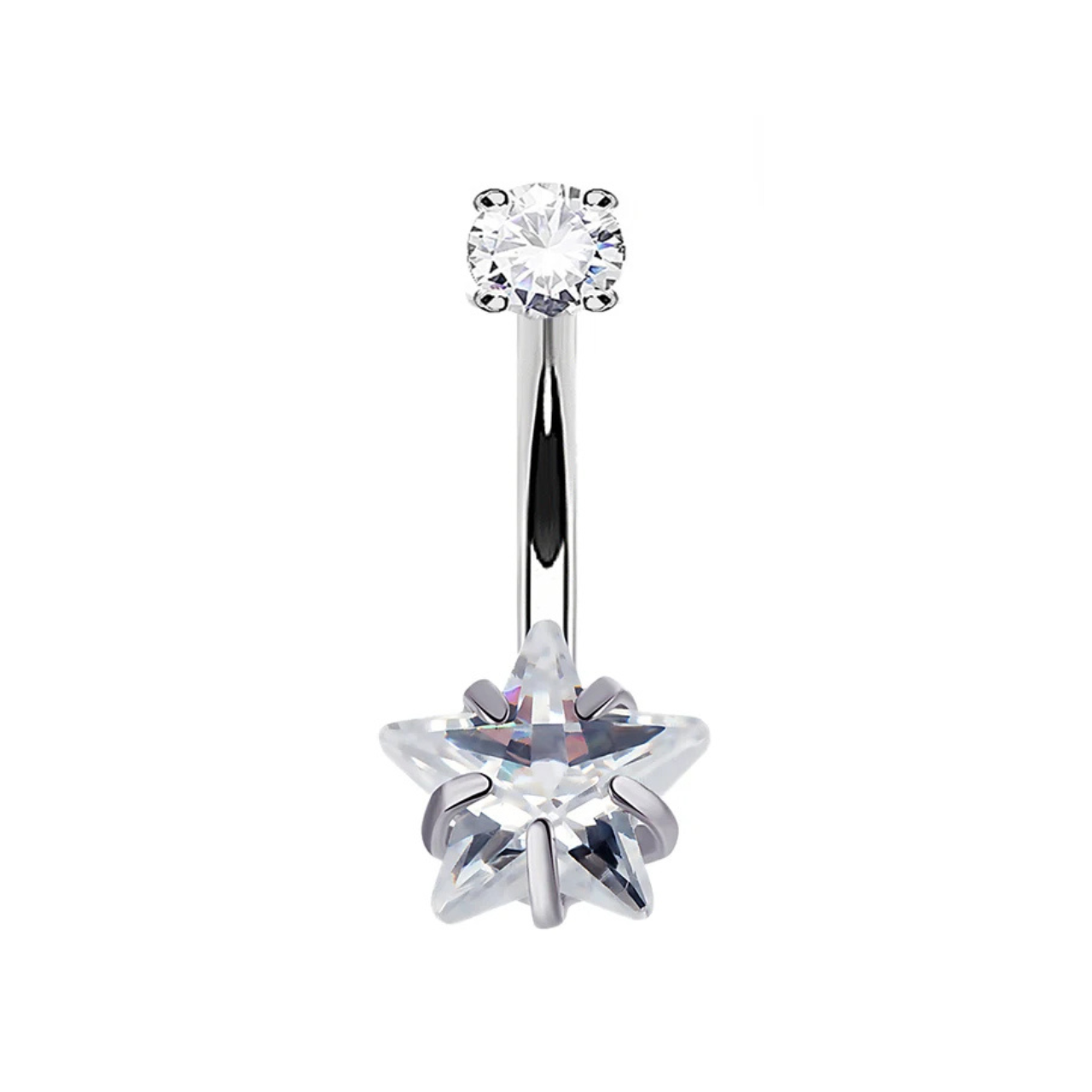 Star-Shaped CZ Navel Ring