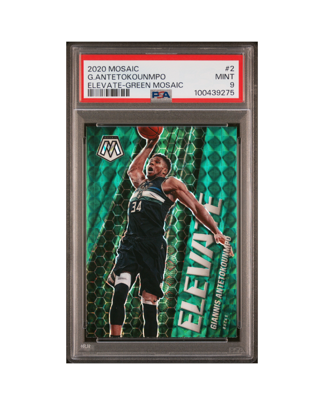 2020 PANINI MOSAIC ELEVATE #2 G.ANTETOKOUNMPO ELEVATE-GREEN MOSAIC