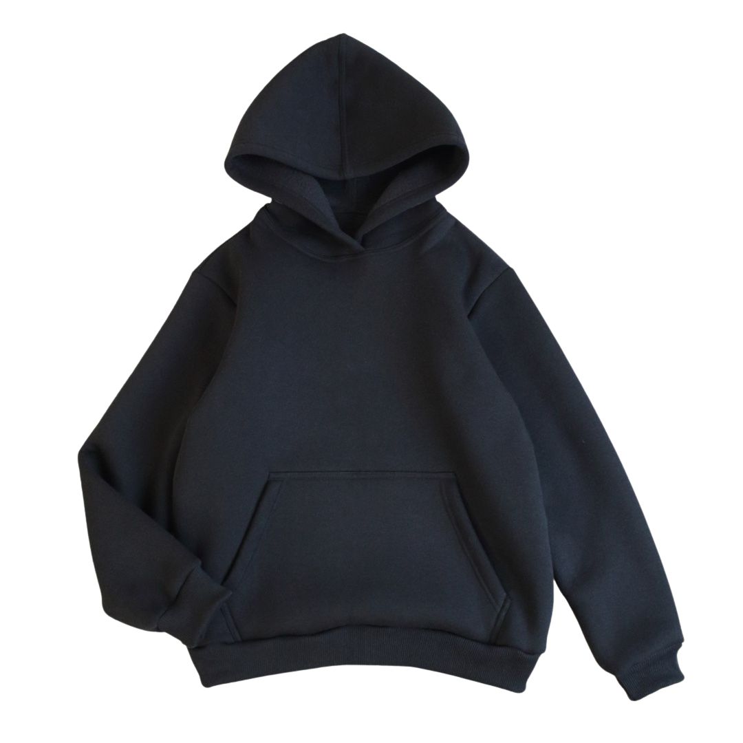 Жіночий худі чорний тринитка на флісі