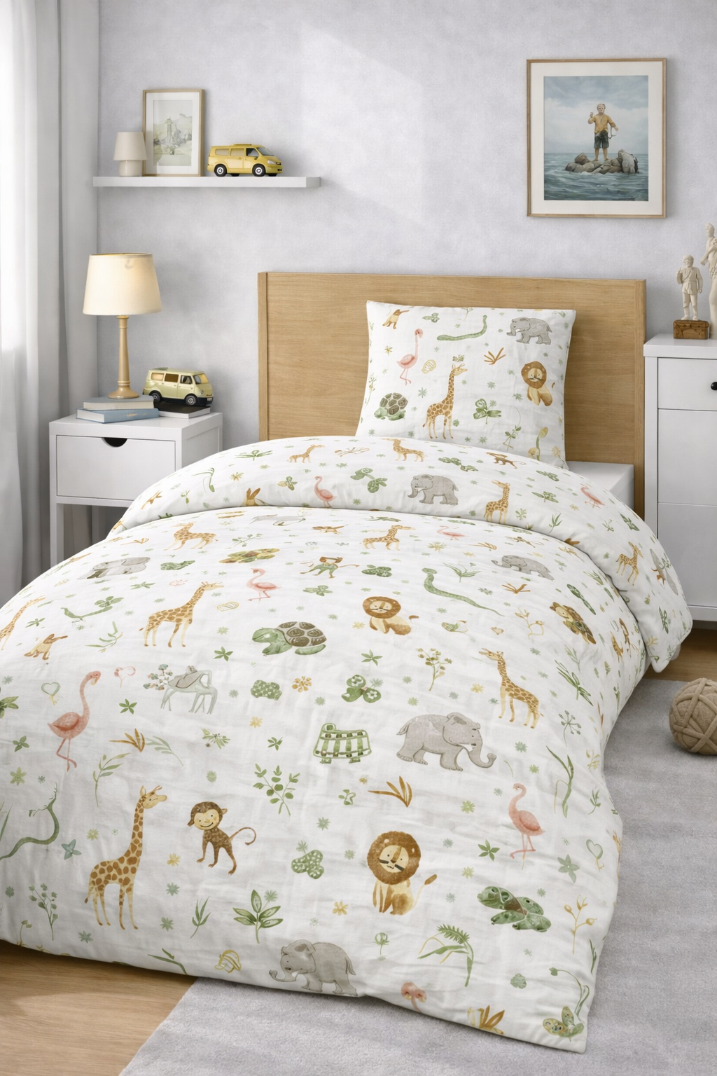 Постільна білизна для хлопчиків ранфорс прінт  "Африканські звіри"
