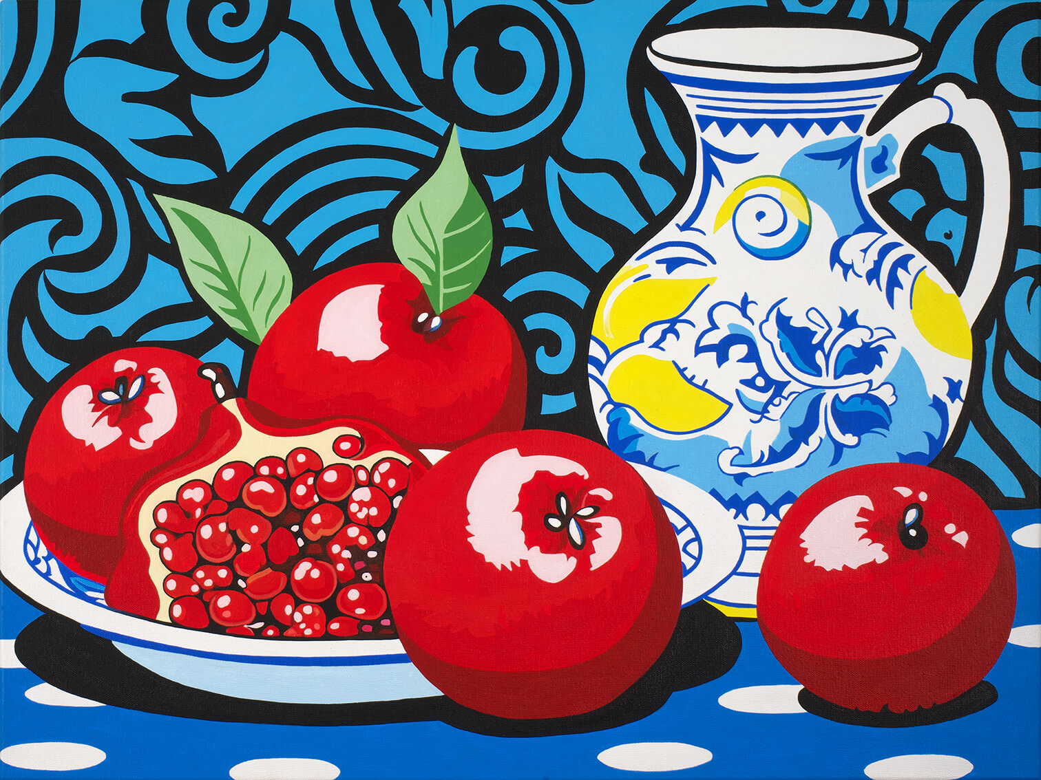 Still Life with Pomegranates, 60x80 cm, original painting on canvas