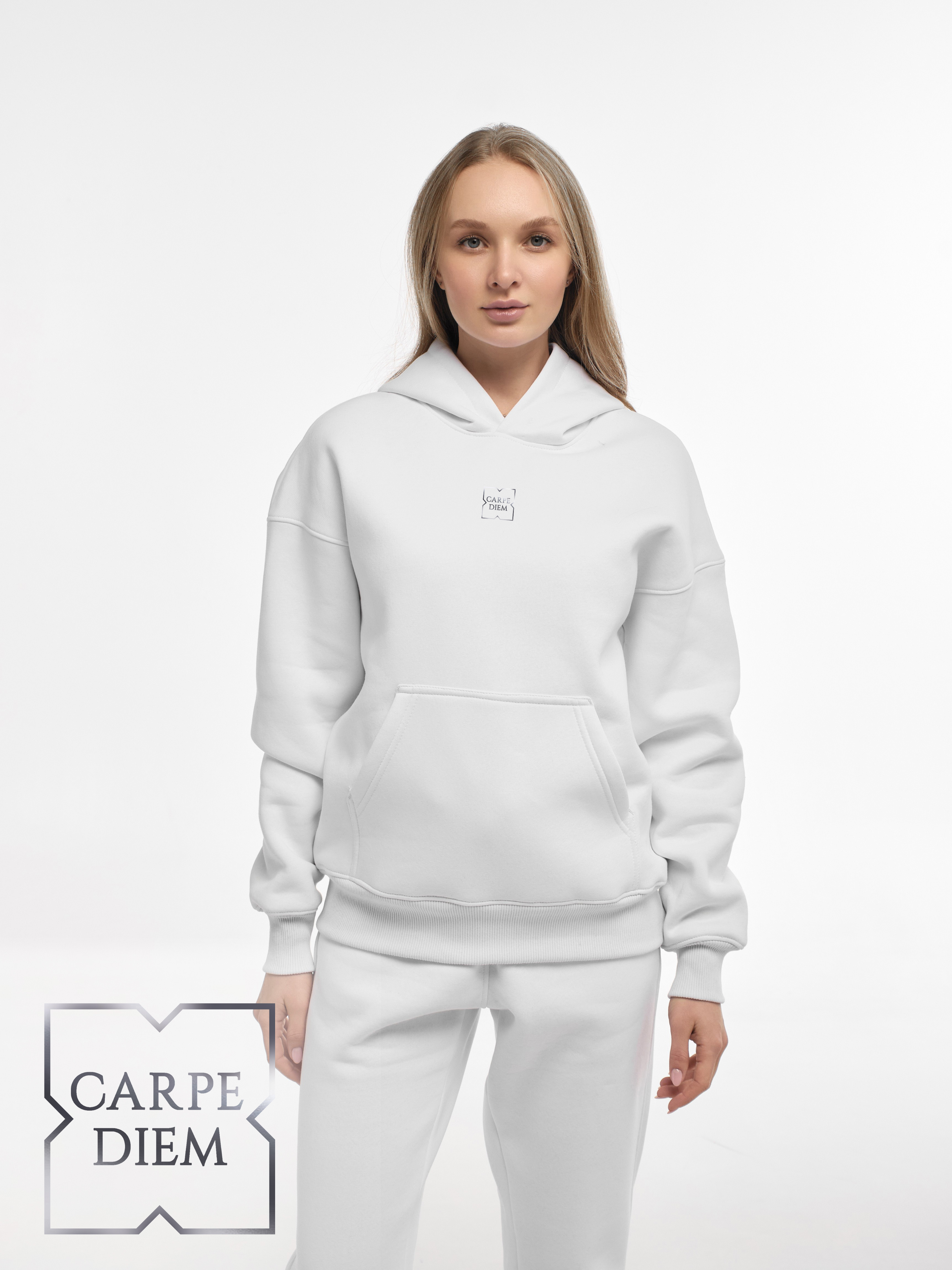 HOODIE "CARPE DIEM" | POCKET | WHITE EMOTION | XH1