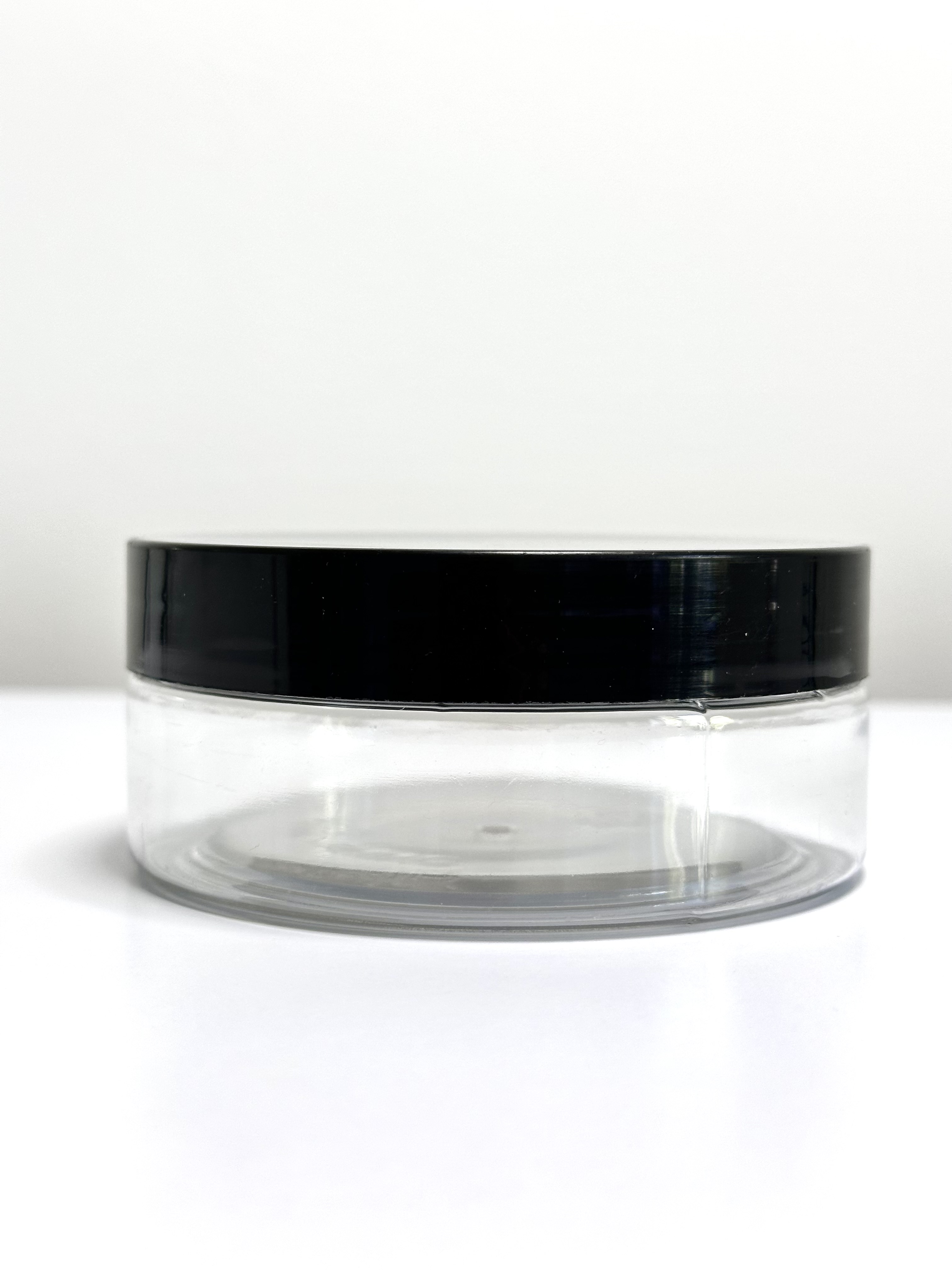 Баночка косметична 150 мл пластикова (чорна кришка)