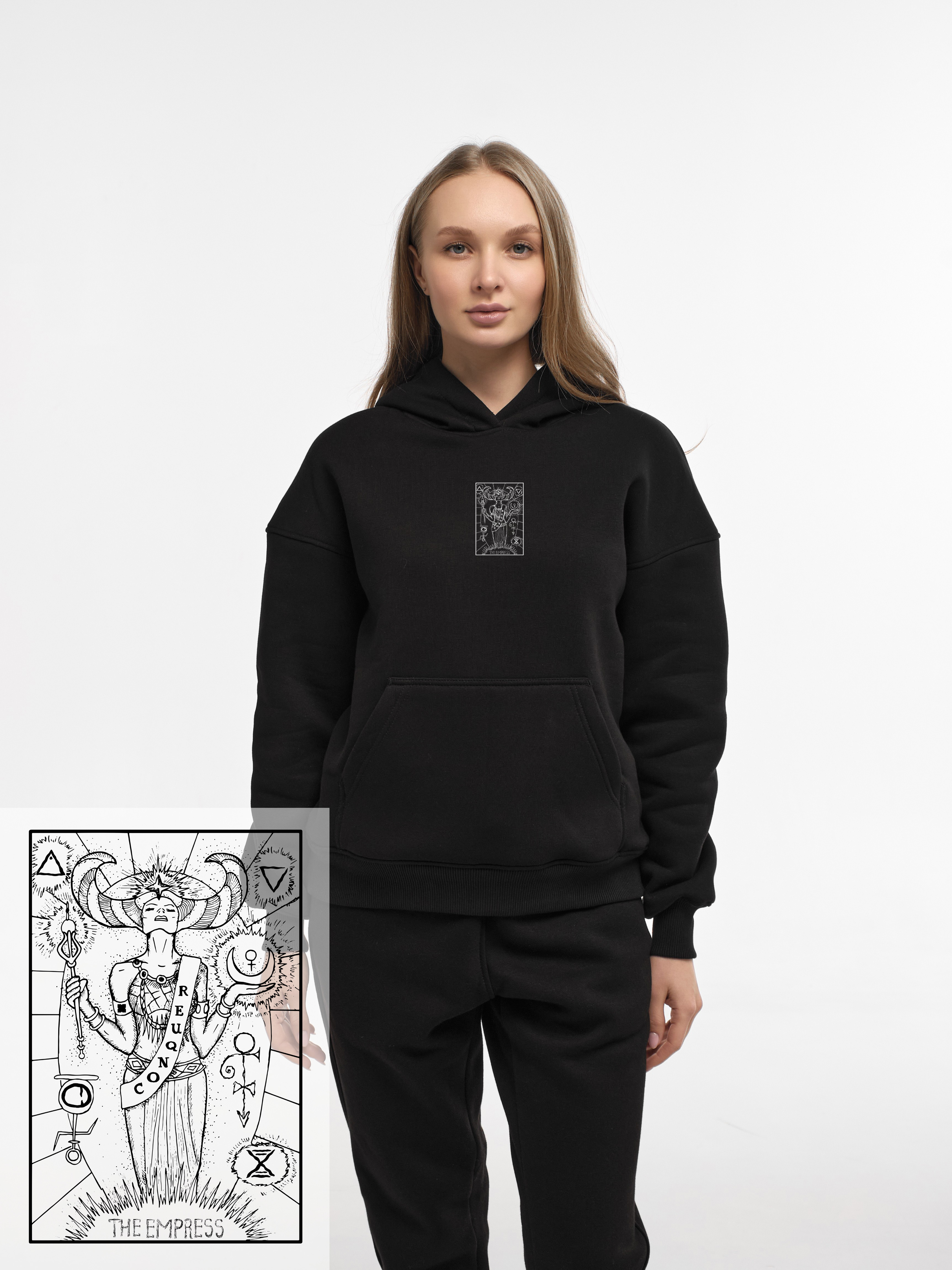 HOODIE TAROT "THE EMPRESS" | POCKET | BLACK EMOTION | XH1