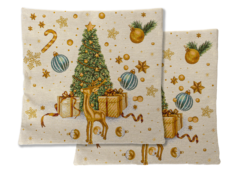 Наволочка гобелен Різдвяна історія /Baloo Lurex 45х45см