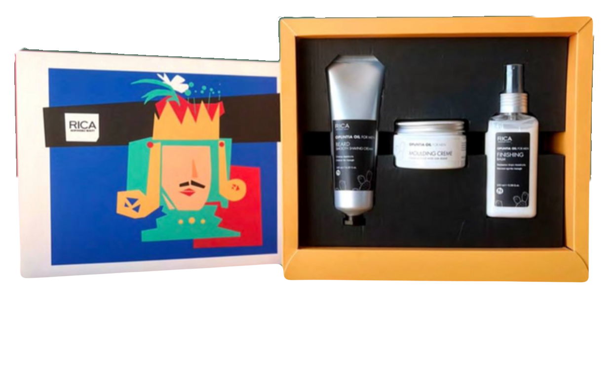 Подарунковий чоловічий набір для гоління Gift Pack Opuntia Men Barber: зволожуюча емульсія, крем для гоління та бальзам після гоління (100+100+125 мл)
