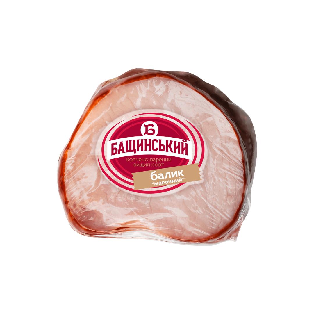 Балик “Марочний” копчено-варений в/с (вакумована упаковка ~0,3 кг)