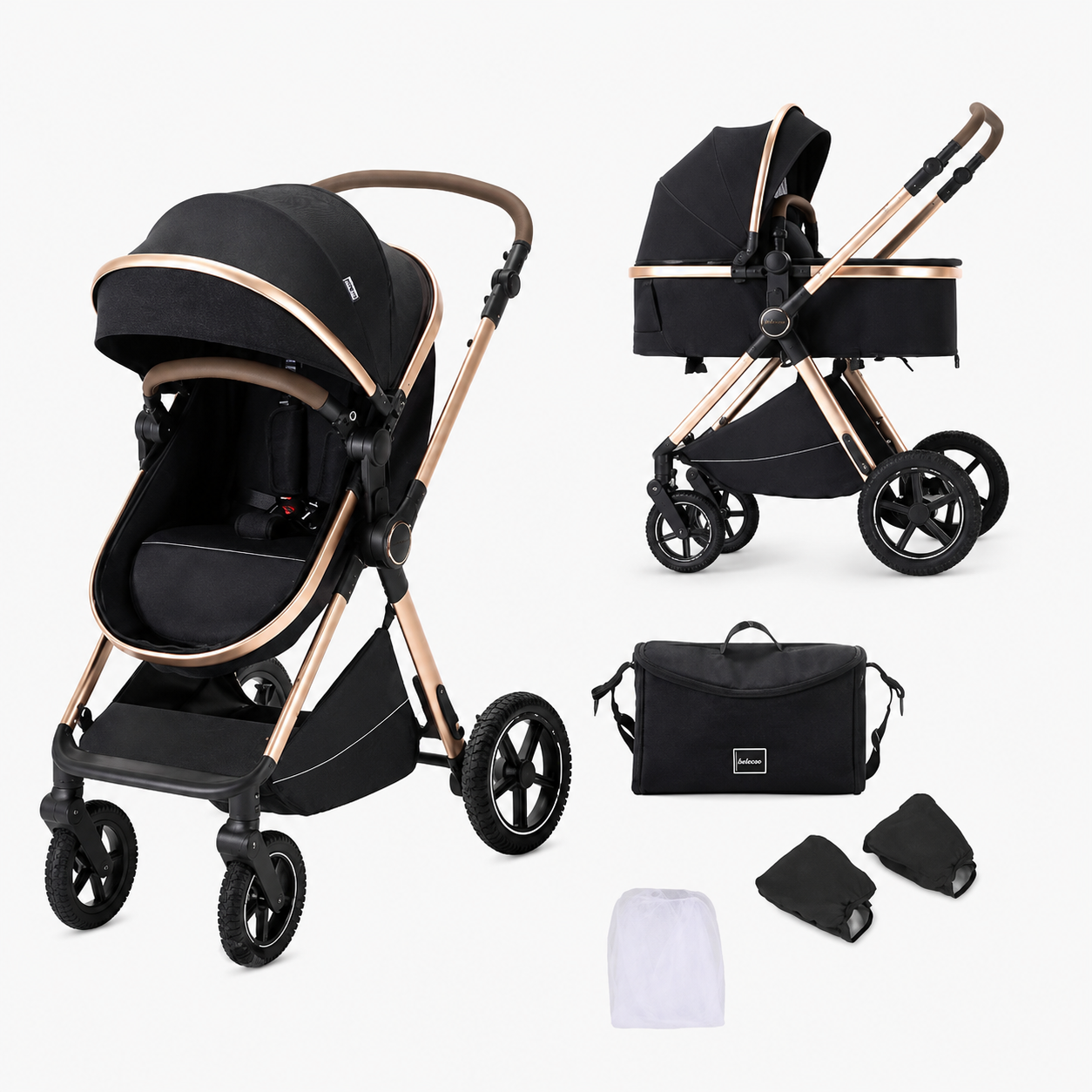 Коляска-трансформер Kidilo H2X Black