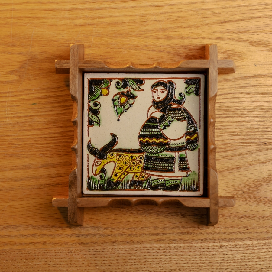 Плиточка у рамці "Гуцулка", 15*15 см