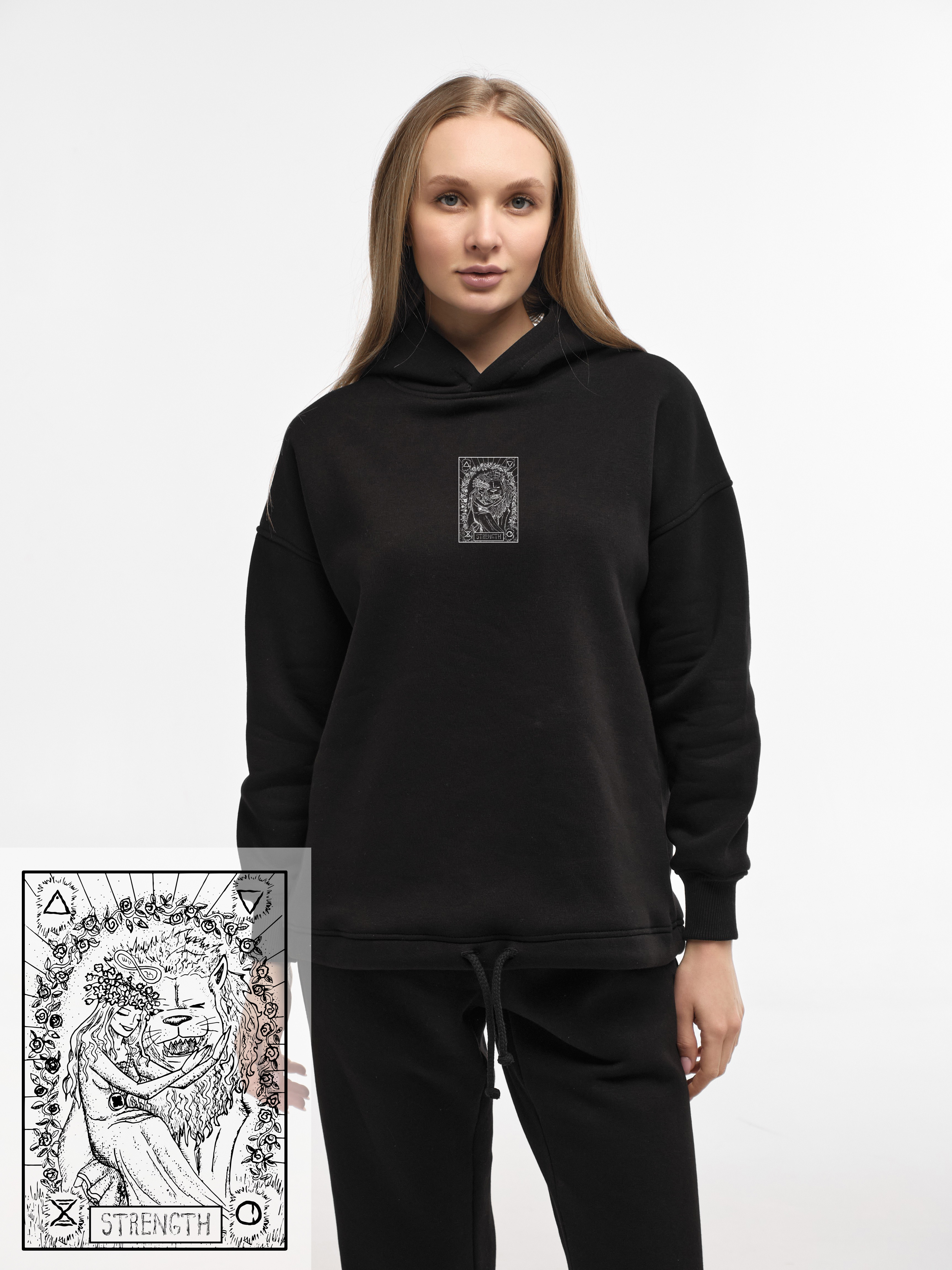 HOODIE TAROT “STRENGTH” | LACE | BLACK EMOTION | XH2