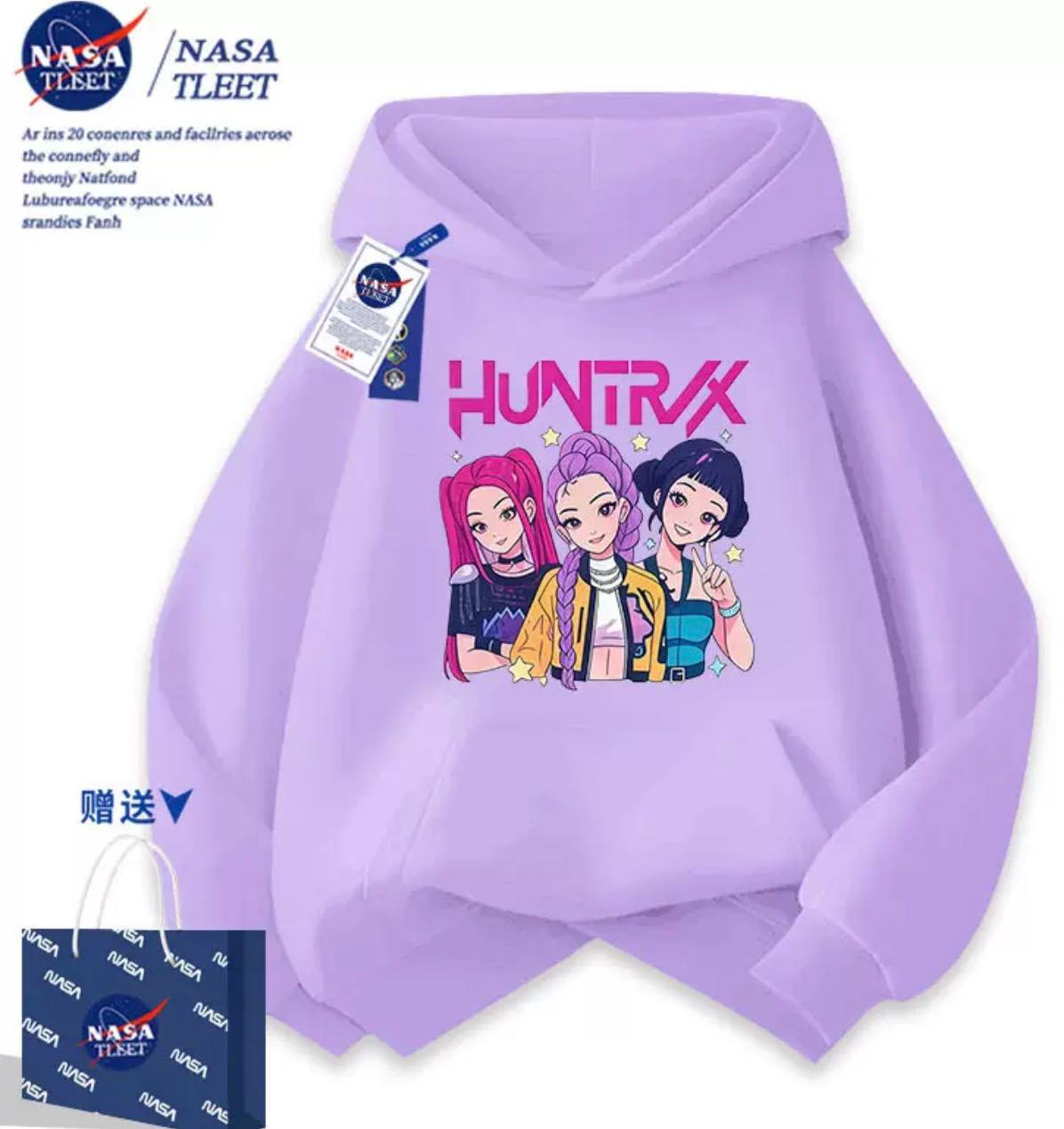 Худі супер якості Kpop Demon Hunters, Кей поп мисливиці на демонів, фіолетовий