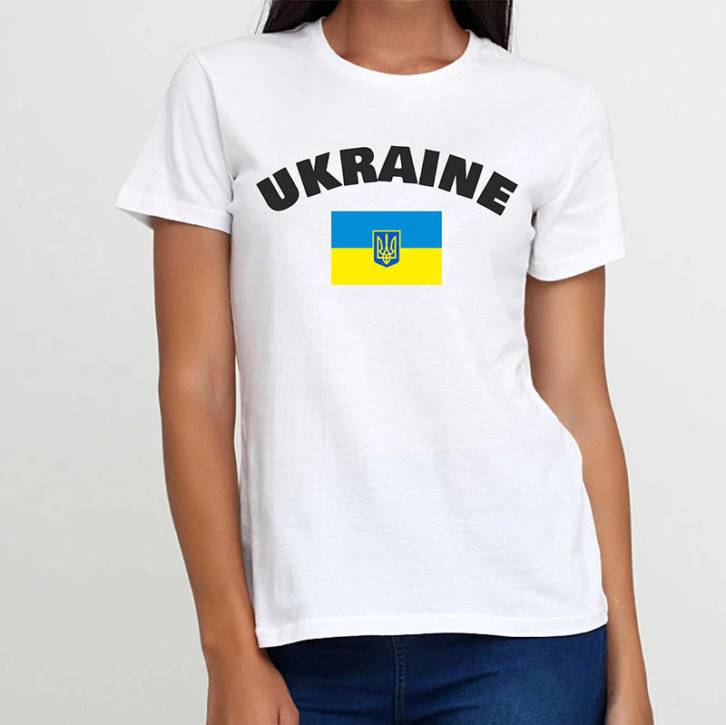 Футболка "Ukraine" з прапором, жіноча